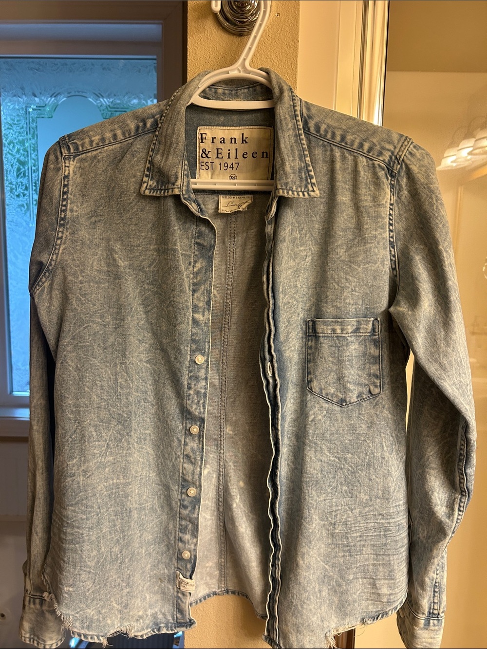 Frank & Eileen Light Washed Denim Button-Down Shirt